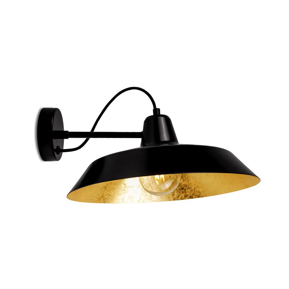 Černé nástěnné svítidlo s detailem ve zlaté barvě Sotto Luce Cinco Basic - Bonami.cz