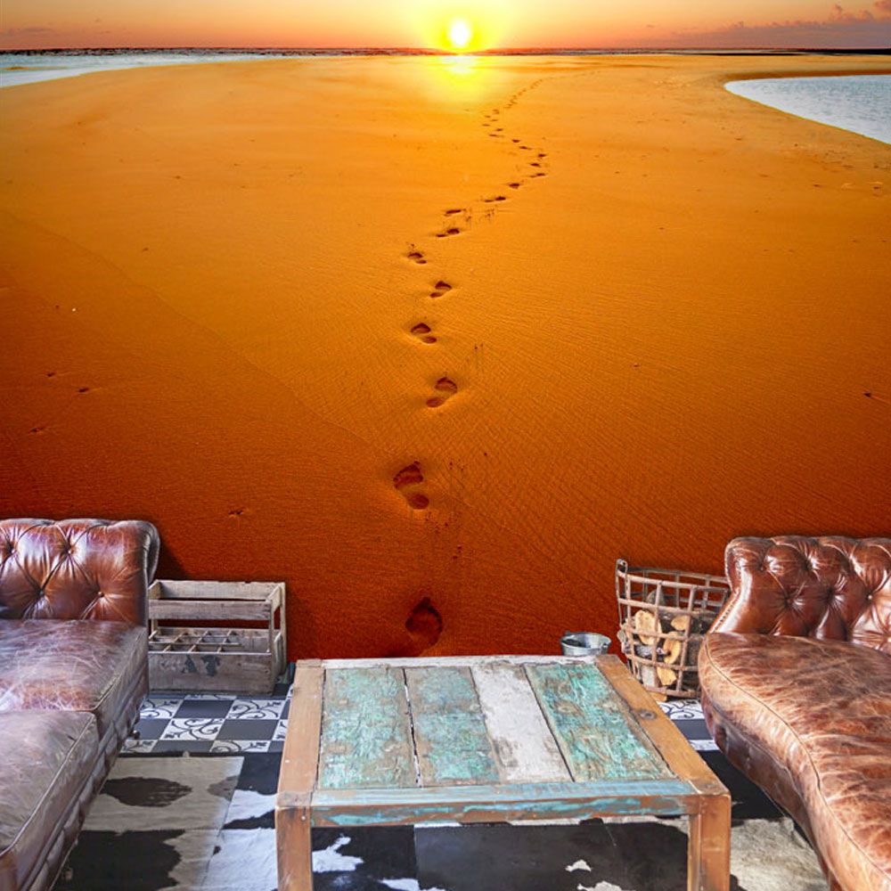 Fototapeta Bimago - Footprints in the sand + lepidlo zdarma 200x154 cm - GLIX DECO s.r.o.