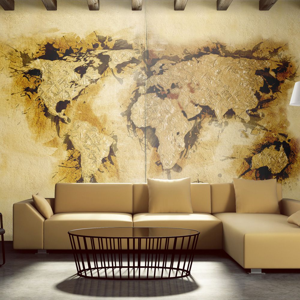 Fototapeta Bimago - Gold-diggers\' map of the World + lepidlo zdarma 450x270  cm - GLIX DECO s.r.o.