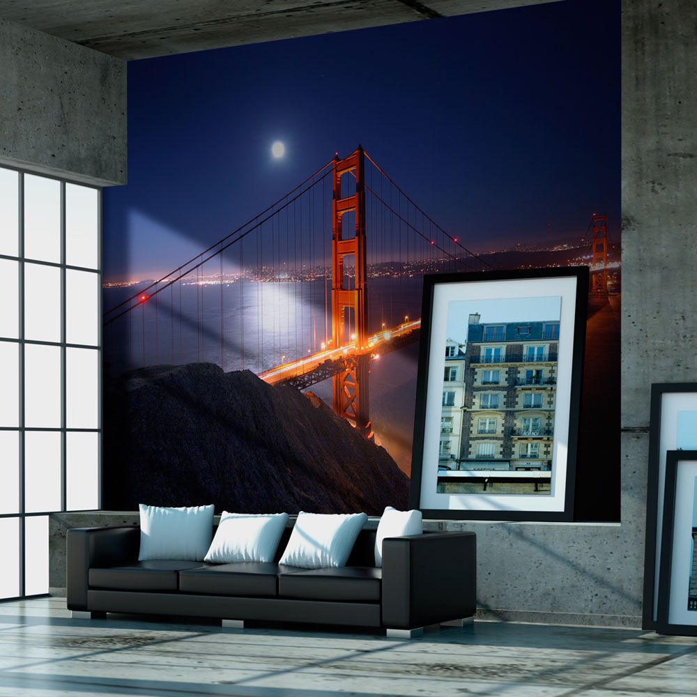 Fototapeta Bimago - Golden Gate Bridge at night + lepidlo zdarma 200x154 cm - GLIX DECO s.r.o.