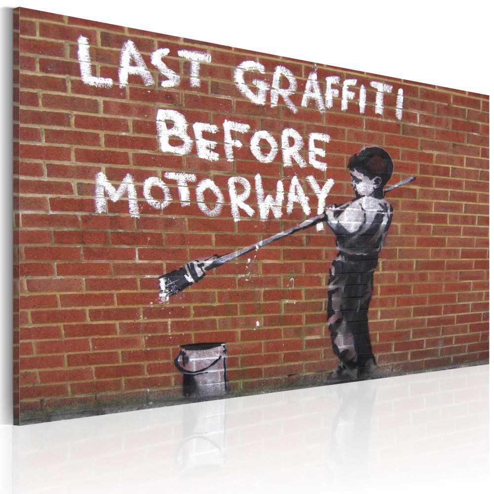 Obraz na plátně Bimago - Last graffiti before motorway (Banksy) 60x40 cm - GLIX DECO s.r.o.