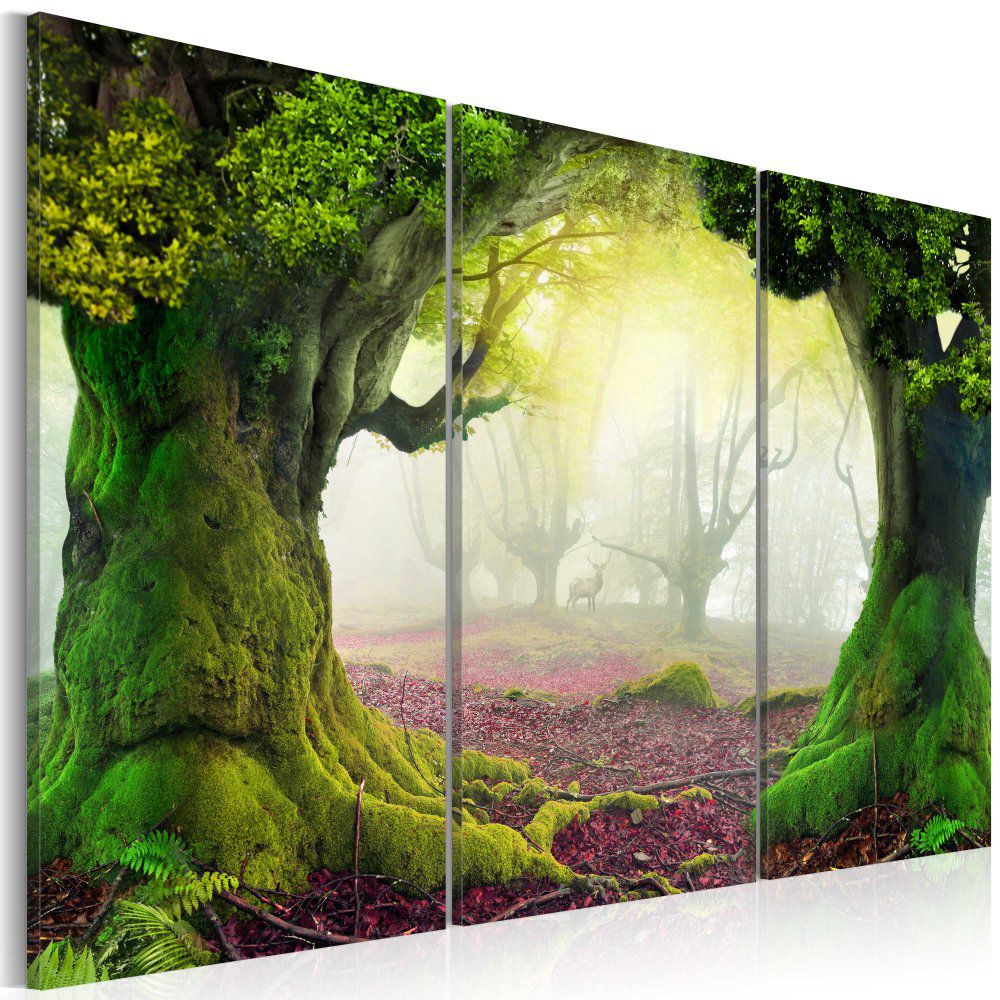 Obraz na plátně Bimago - Mysterious forest - triptych 60x40 cm - GLIX DECO s.r.o.