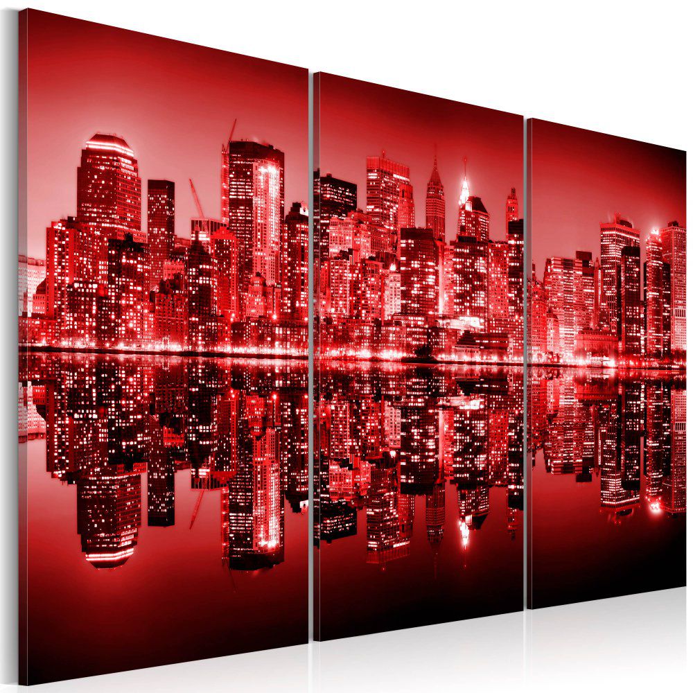 Obraz na plátně Bimago - New York- Big Apple in vivid red 60x40 cm - GLIX DECO s.r.o.