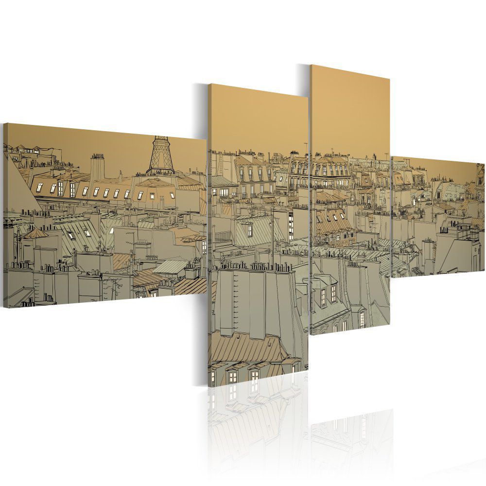 Obraz na plátně Bimago - Over the roofs of Paris (retro) 100x45 cm - GLIX DECO s.r.o.