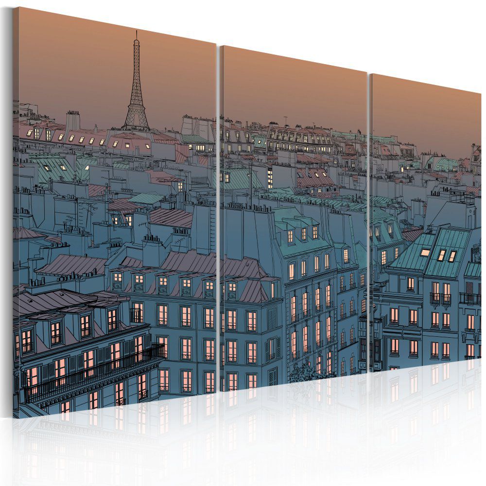 Obraz na plátně Bimago - Paris - the city goes to sleep 60x40 cm - GLIX DECO s.r.o.