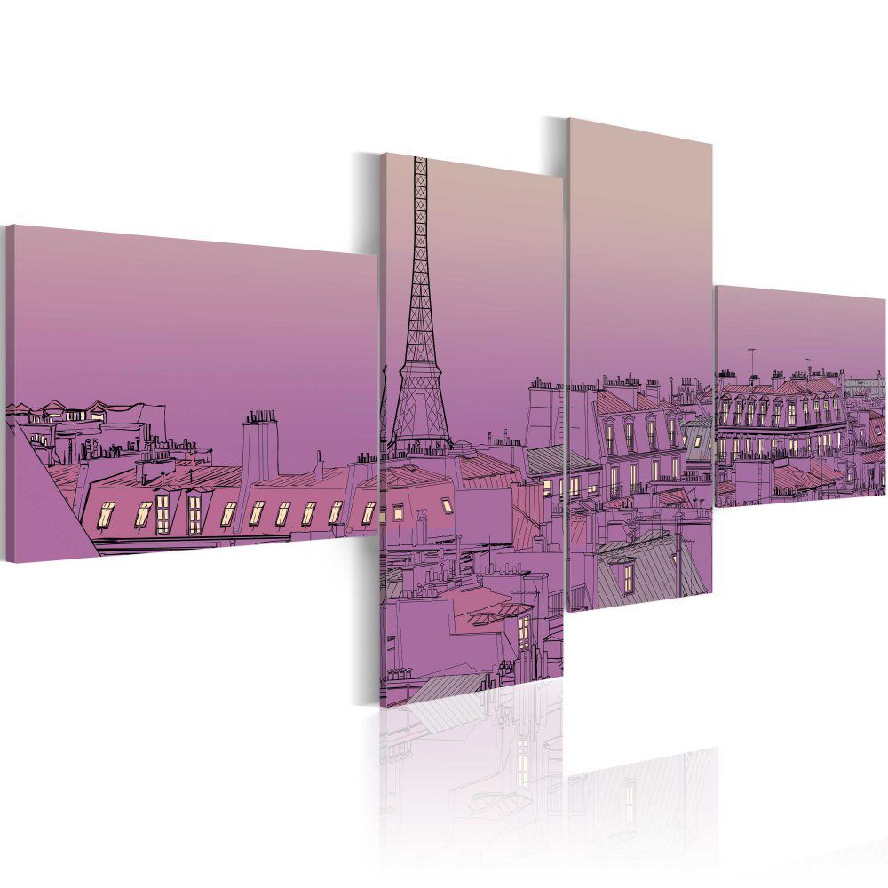 Obraz na plátně Bimago - Purple Paris 100x45 cm - GLIX DECO s.r.o.