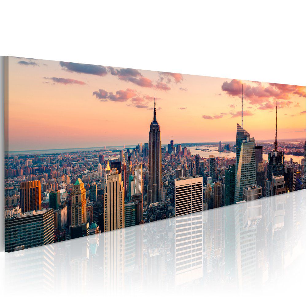 Obraz na plátně Bimago - Sea of skyscrapers - NYC 120x40 cm - GLIX DECO s.r.o.