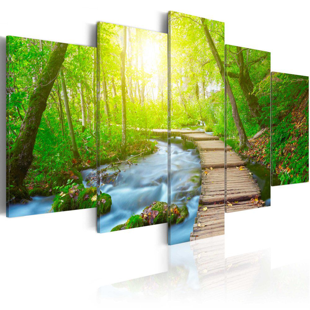 Obraz na plátně Bimago - Sunny Forest 100x50 cm - GLIX DECO s.r.o.