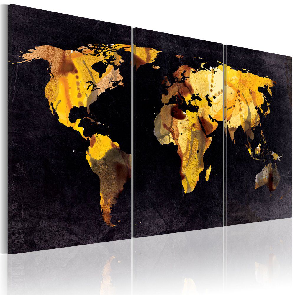 Obraz na plátně Bimago - The World map - quicksands 60x30 - GLIX DECO s.r.o.