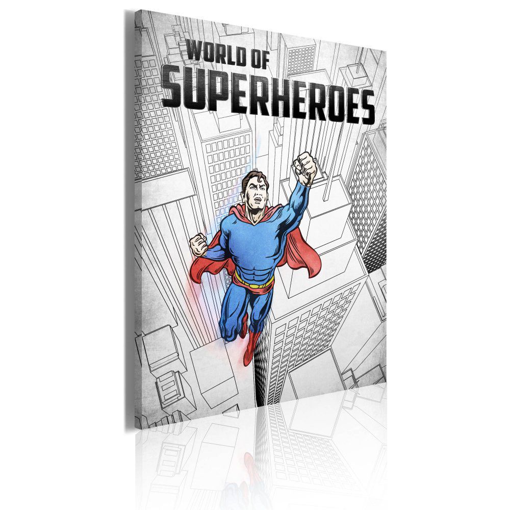 Obraz na plátně Bimago - World of superheroes 50x70 - GLIX DECO s.r.o.