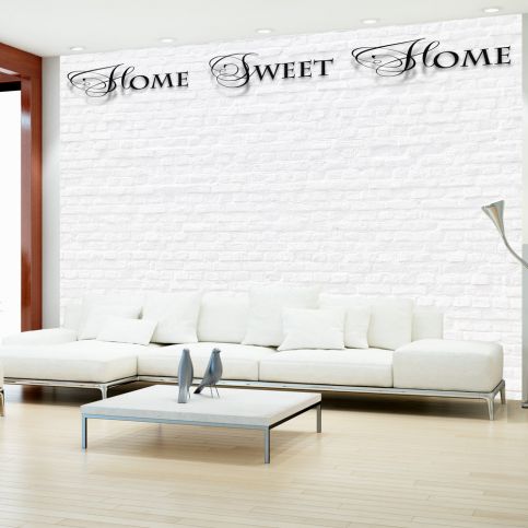 Bimago Fototapeta - Home, sweet home - white wall 400x280 cm - GLIX DECO s.r.o.