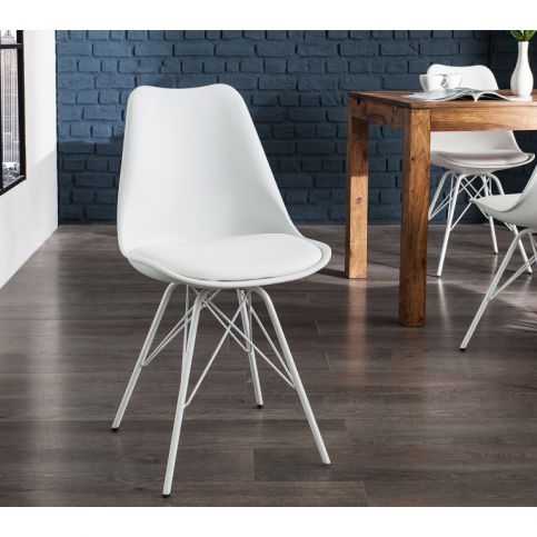 INV Jídelní židle Luton bílá-bílá, retro - Design4life