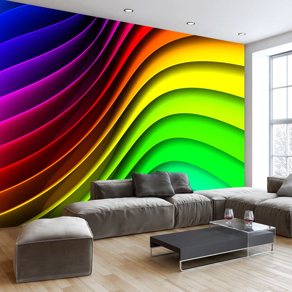 Fototapeta Bimago - Rainbow Waves + lepidlo zdarma 350x245 cm - GLIX DECO s.r.o.