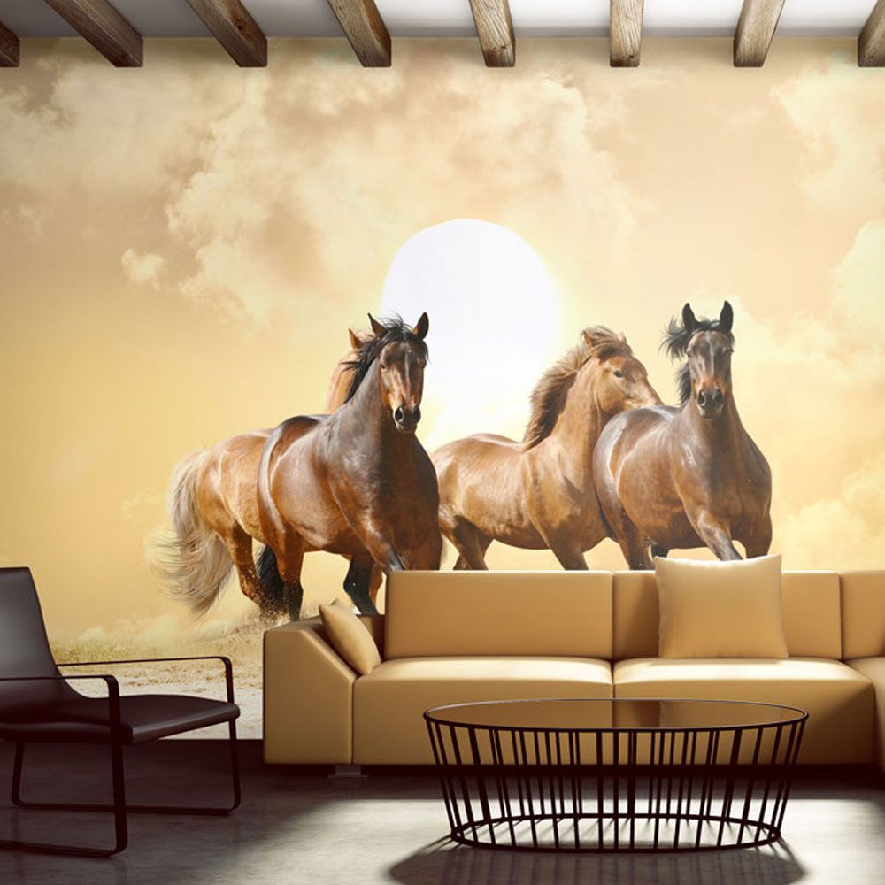 Fototapeta Bimago - Running horses + lepidlo zdarma 200x154 cm - GLIX DECO s.r.o.