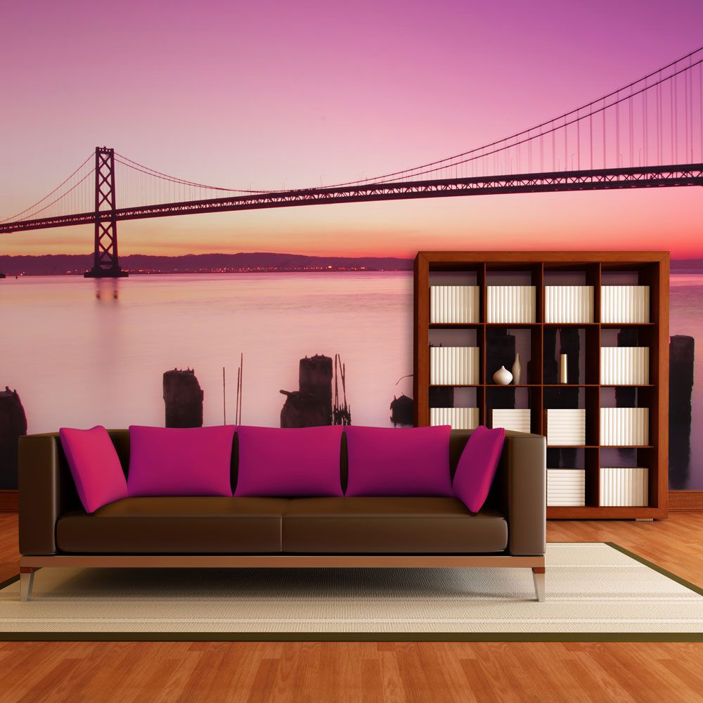 Fototapeta Bimago - San Francisco Bay in violet, California + lepidlo zdarma 200x154 cm - GLIX DECO s.r.o.