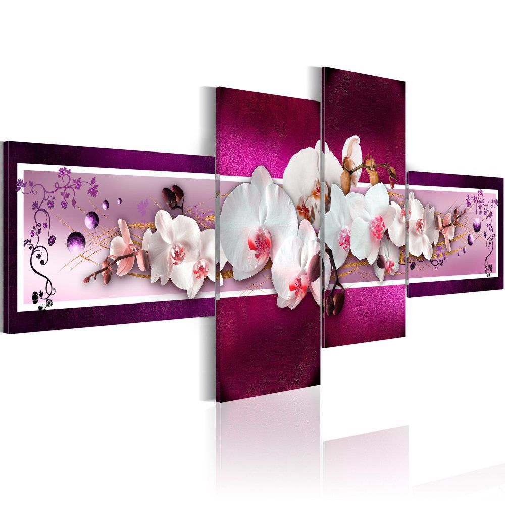 Obraz na plátně Bimago - Romantic orchids 100x45 cm - GLIX DECO s.r.o.