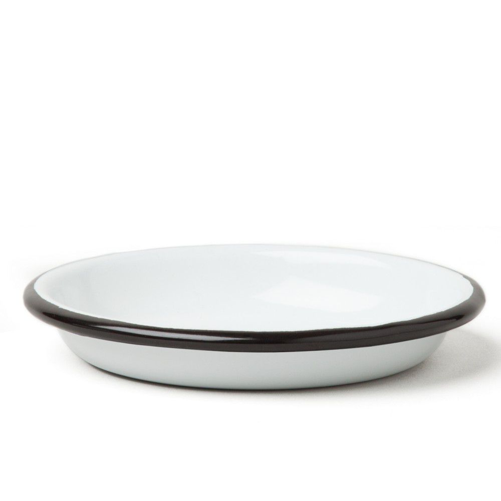 Malý servírovací smaltovaný talíř s černým okrajem Falcon Enamelware, Ø 10 cm - Bonami.cz
