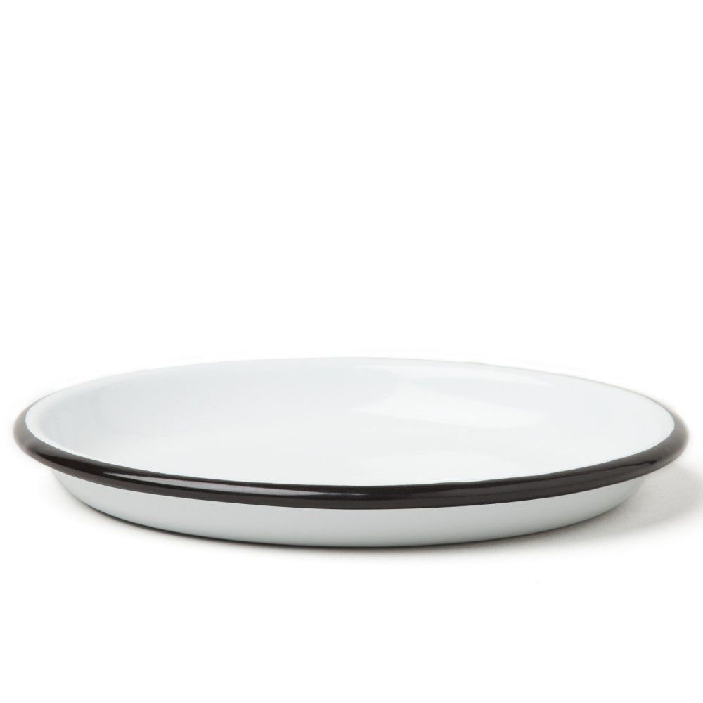 Velký servírovací smaltovaný talíř s černým okrajem Falcon Enamelware, Ø 14 cm - Bonami.cz