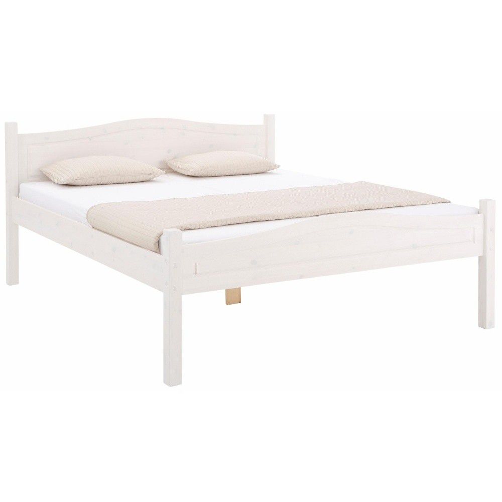 Bílá postel z masivního borovicového dřeva Støraa Barney, 180 x 200 cm - Bonami.cz