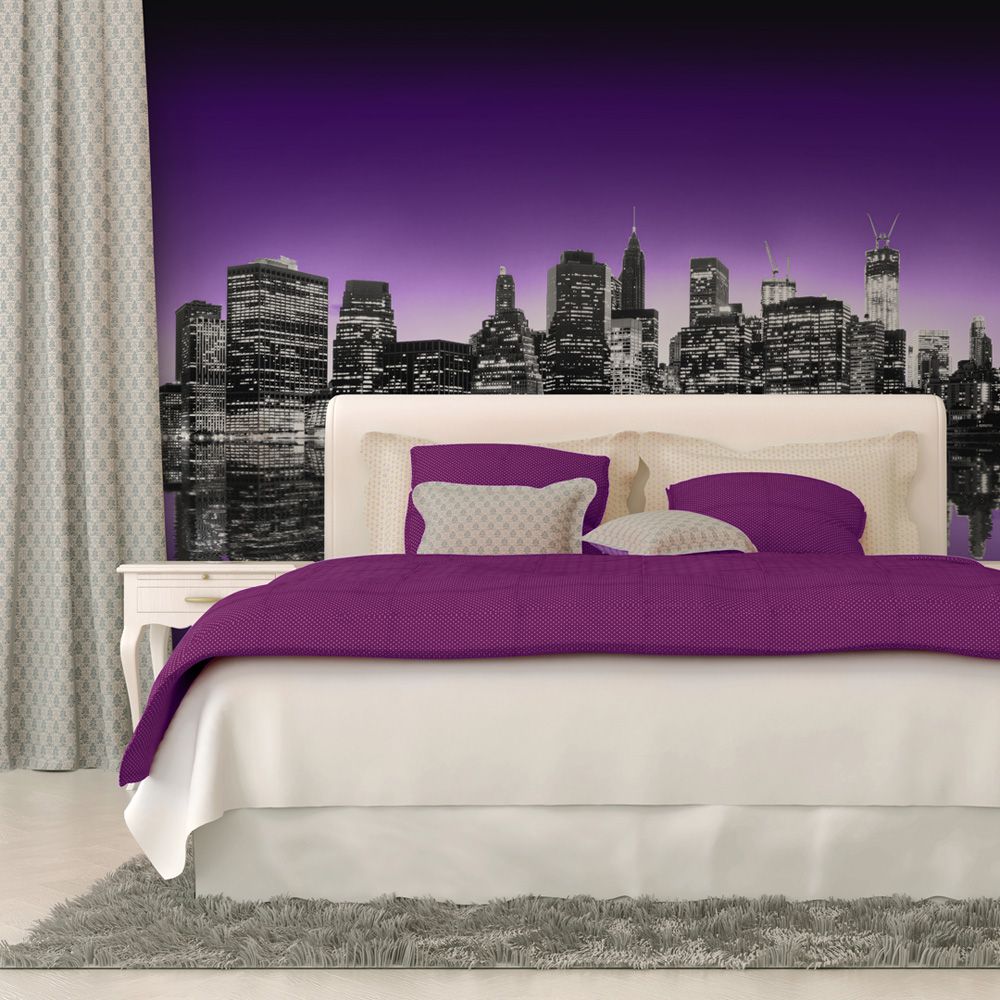 Fototapeta Bimago - The Big Apple in purple color + lepidlo zdarma 350x270 cm - GLIX DECO s.r.o.