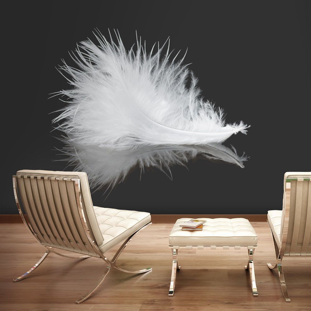 Fototapeta Bimago - White feather + lepidlo zdarma 200x154 cm - GLIX DECO s.r.o.