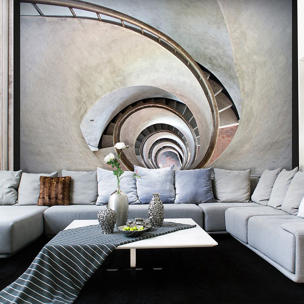 Fototapeta Bimago - White spiral stairs + lepidlo zdarma 200x154 cm - GLIX DECO s.r.o.