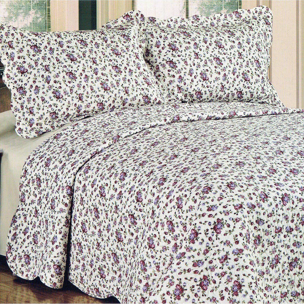 Přehoz na postel Flowers, 230 x 250 cm, 2x 50 x 70 cm - 4home.cz