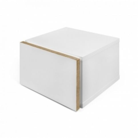 TH Noční stolek EMMA (Bílý, překližkový okraj)  - Design4life