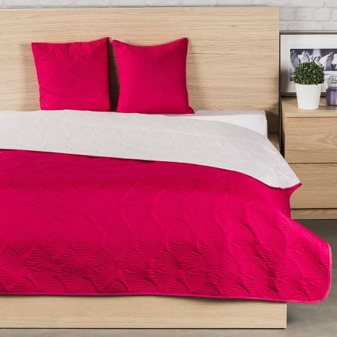 4Home Přehoz na postel Doubleface růžová/šedá,, 240 x 220 cm, 2x 40 x 40 cm  - 4home.cz