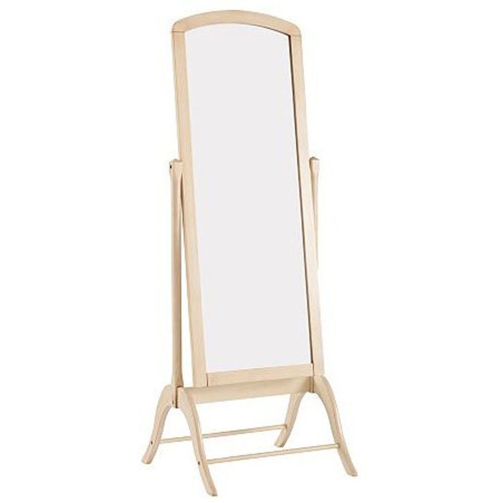 Krémové stojací zrcadlo s rámem z kaučukového dřeva Støraa Charles, výška 180 cm - Bonami.cz