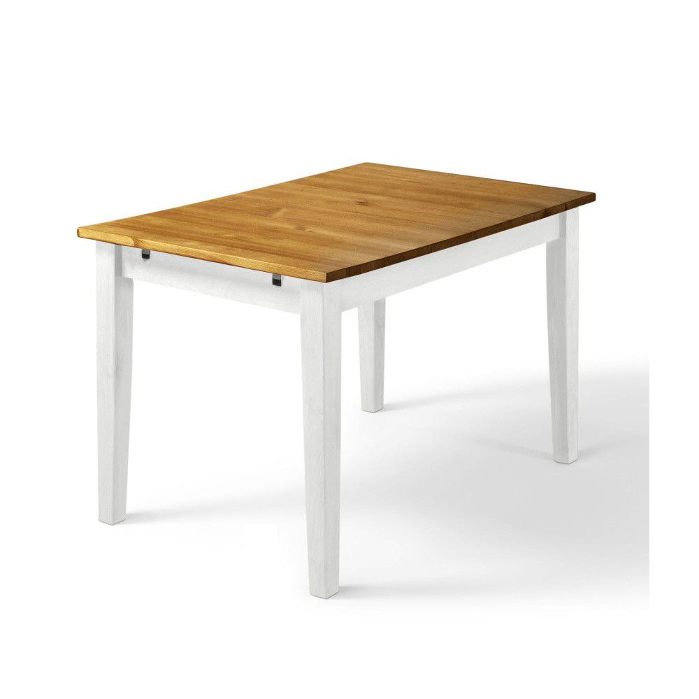 Jídelní stůl z borovicového masivu s bílými nohami Støraa Daisy, 75 x 120 cm - Bonami.cz