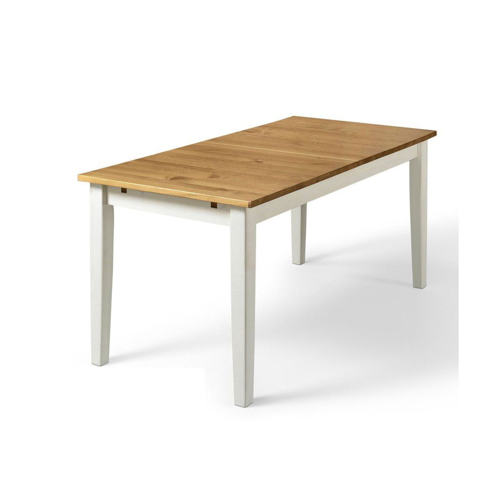 Jídelní stůl z borovicového masivu s bílými nohami Støraa Daisy, 75 x 160 cm - Bonami.cz