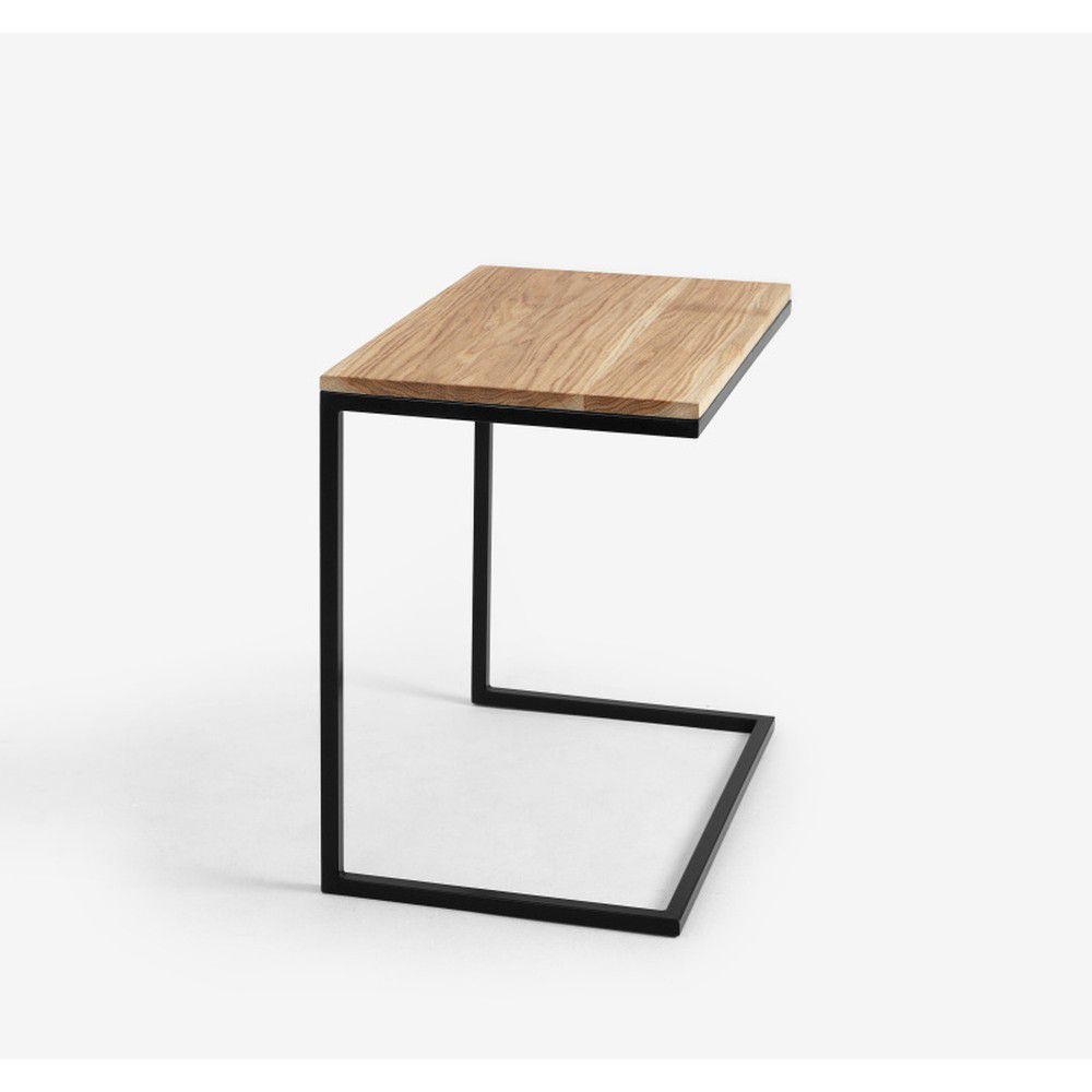 Nordic Design Přírodní masivní odkládací stolek Lupo s černou podnoží 60x40 cm - Bonami.cz