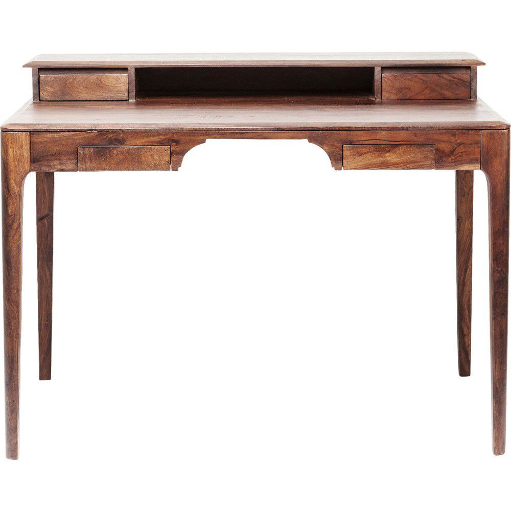 Tmavě hnědý pracovní stůl z exotických dřevin Kare Design Brooklyn - Bonami.cz