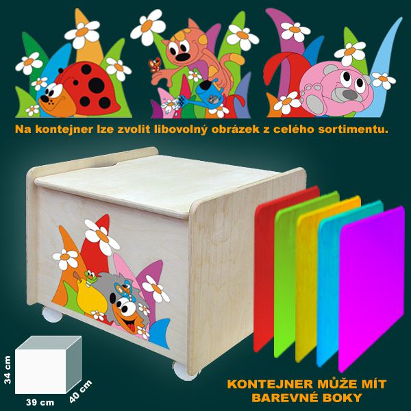 TI Box na hračky s víkem - vyber si obrázek - Eurokosik.cz