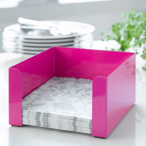 Růžový box na ubrousky Steel Function, 17,5 x 17,5 cm - Bonami.cz