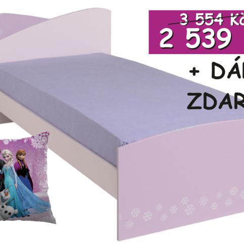 Harmonia Dětská postel Frozen 90x200cm - světle růžová/fialková - Eurokosik.cz