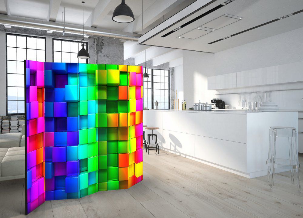 Bimago Paraván - Colourful Cubes 225x172cm - GLIX DECO s.r.o.