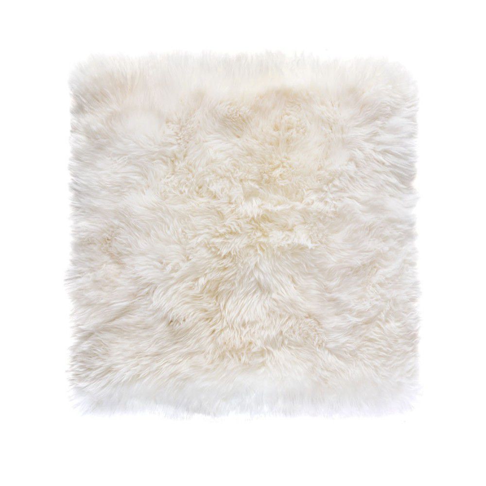 Bílý koberec z ovčí kožešiny Royal Dream Zealand Square, 70 x 70 cm - Bonami.cz