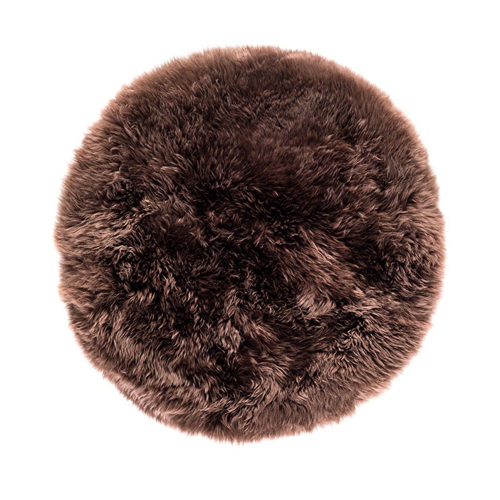 Tmavě hnědý koberec z ovčí kožešiny Royal Dream Zealand, ⌀ 70 cm - Bonami.cz