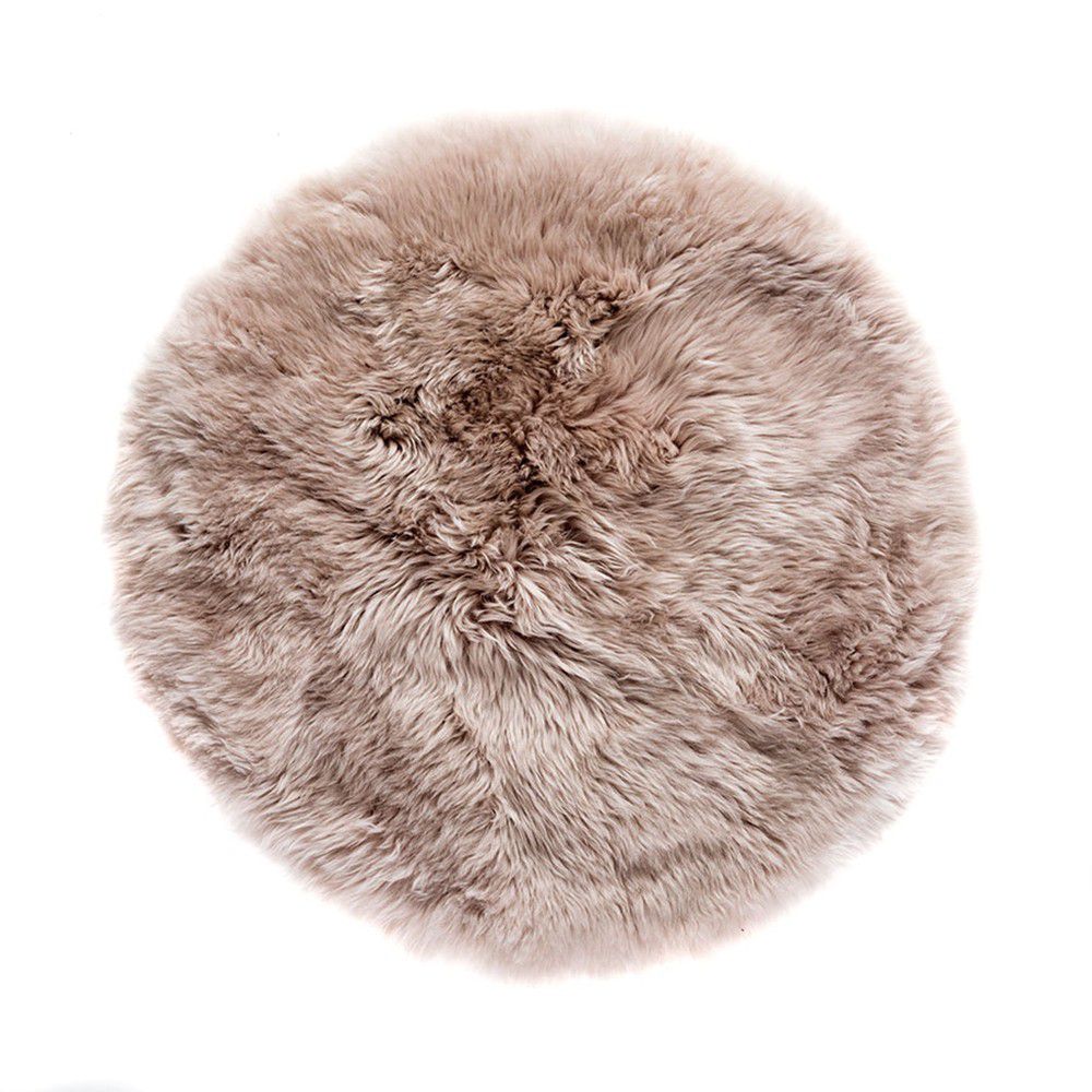 Světle hnědý koberec z ovčí kožešiny Royal Dream Zealand, ⌀ 70 cm - Bonami.cz