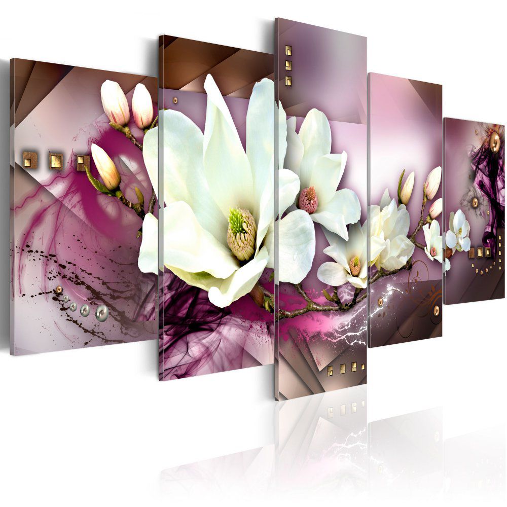 Obraz na plátně Bimago - Abstrakce s orchideami 100x50 cm - GLIX DECO s.r.o.