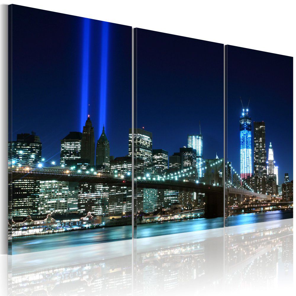 Obraz na plátně Bimago - Blue lights in New York 60x40 cm - GLIX DECO s.r.o.