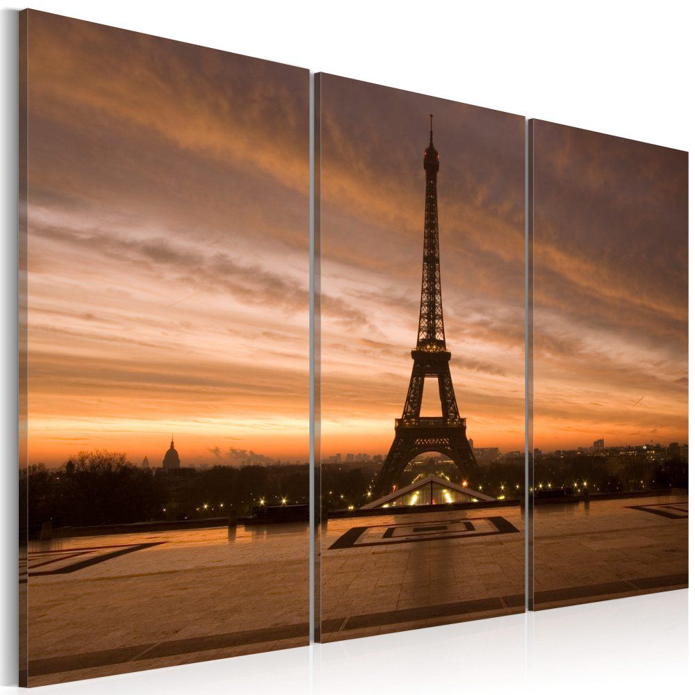 Obraz na plátně Bimago - Eiffelova věž za soumraku 60x40 cm - GLIX DECO s.r.o.