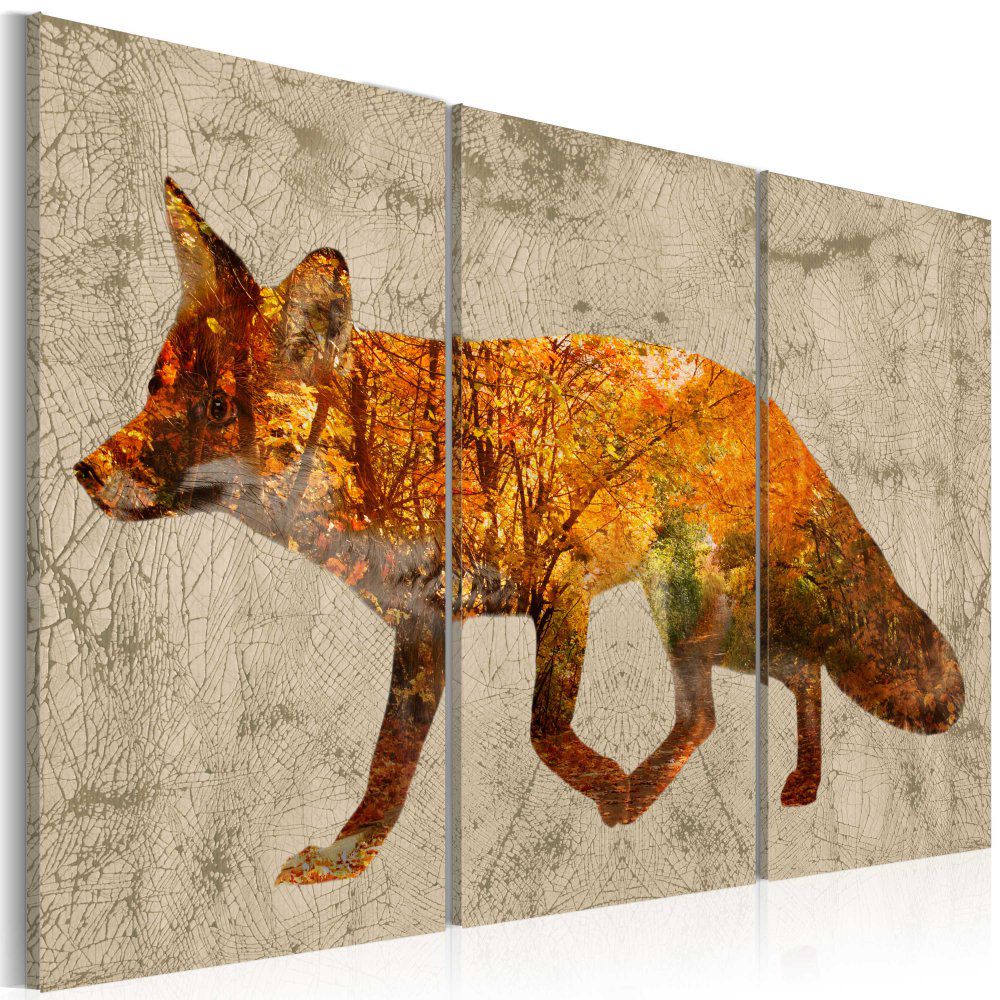 Obraz na plátně Bimago - Fox in The Wood 60x40 cm - GLIX DECO s.r.o.