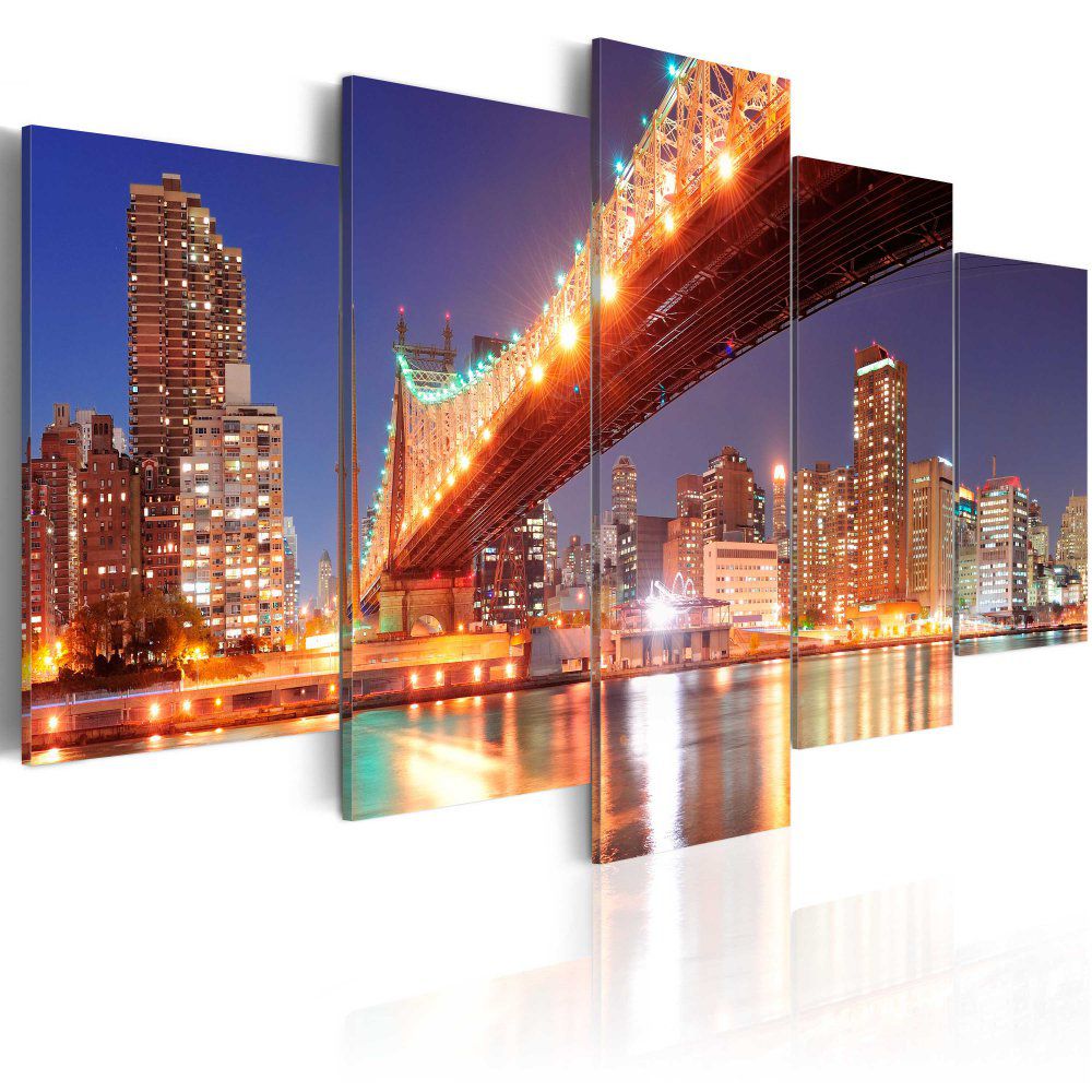 Obraz na plátně Bimago - Golden reflections - NYC 100x50 cm - GLIX DECO s.r.o.