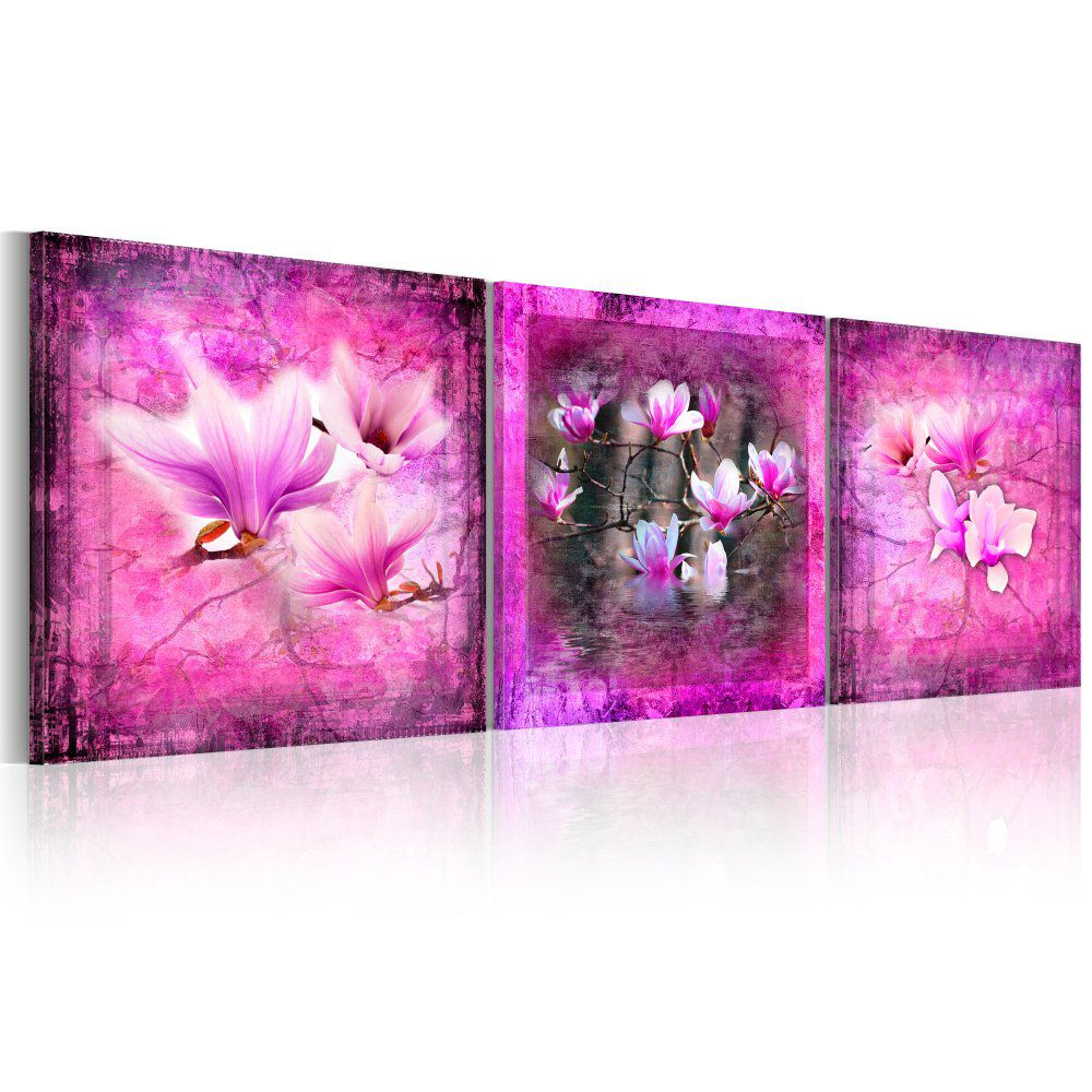 Obraz na plátně Bimago - Růžová magnolie 120x40 cm - GLIX DECO s.r.o.