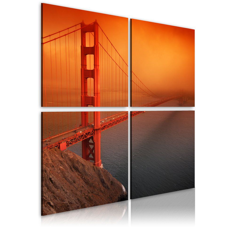 Obraz na plátně Bimago - San Francisco - Most Golden Gate 40x40 cm - GLIX DECO s.r.o.