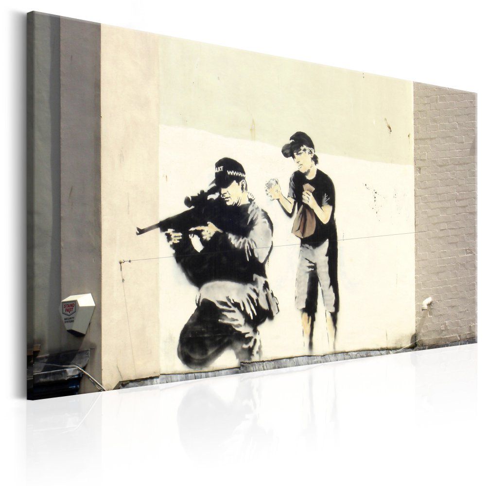 Obraz na plátně Bimago - Sniper and Child by Banksy 60x40 cm - GLIX DECO s.r.o.