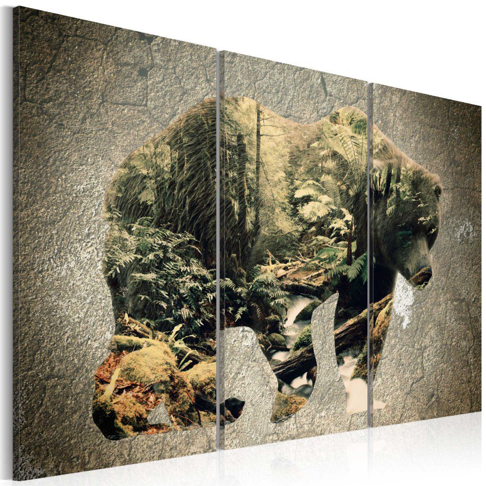 Obraz na plátně Bimago - The Bear in the Forest 60x40 cm - GLIX DECO s.r.o.